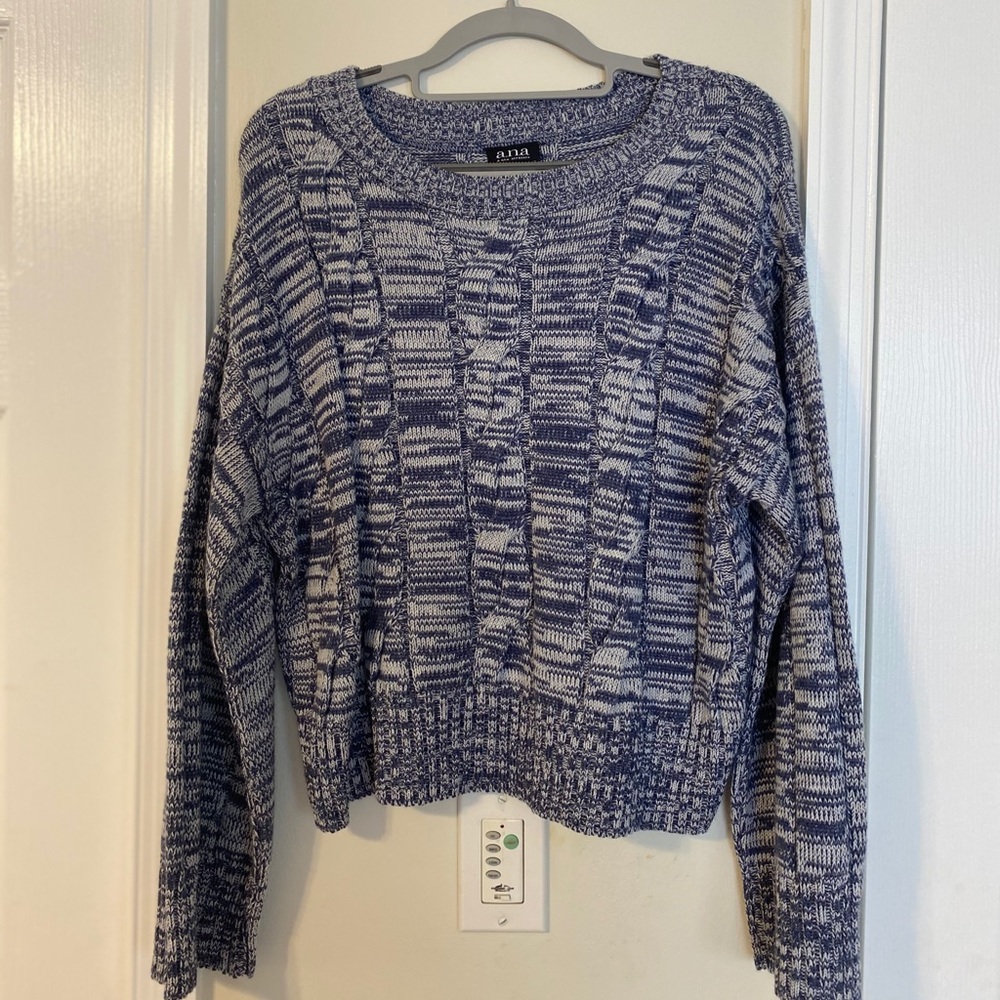 Light Blue and white Sweater